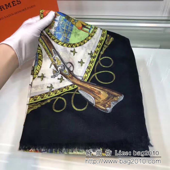 HERMES愛馬仕海外專櫃款 羊絨圍巾 LLWJ6086